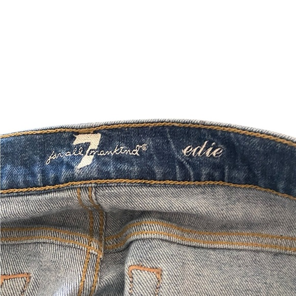 7 For All Mankind Edie Ring-Detail Straight Jeans Light Riviera statement Fall - Picture 7 of 12